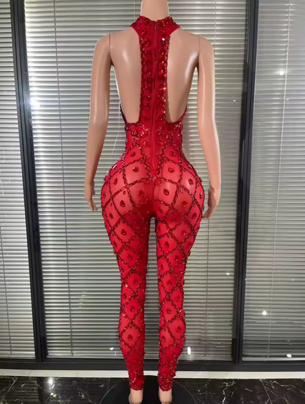 Fireball Rhinestone Jumpsuit