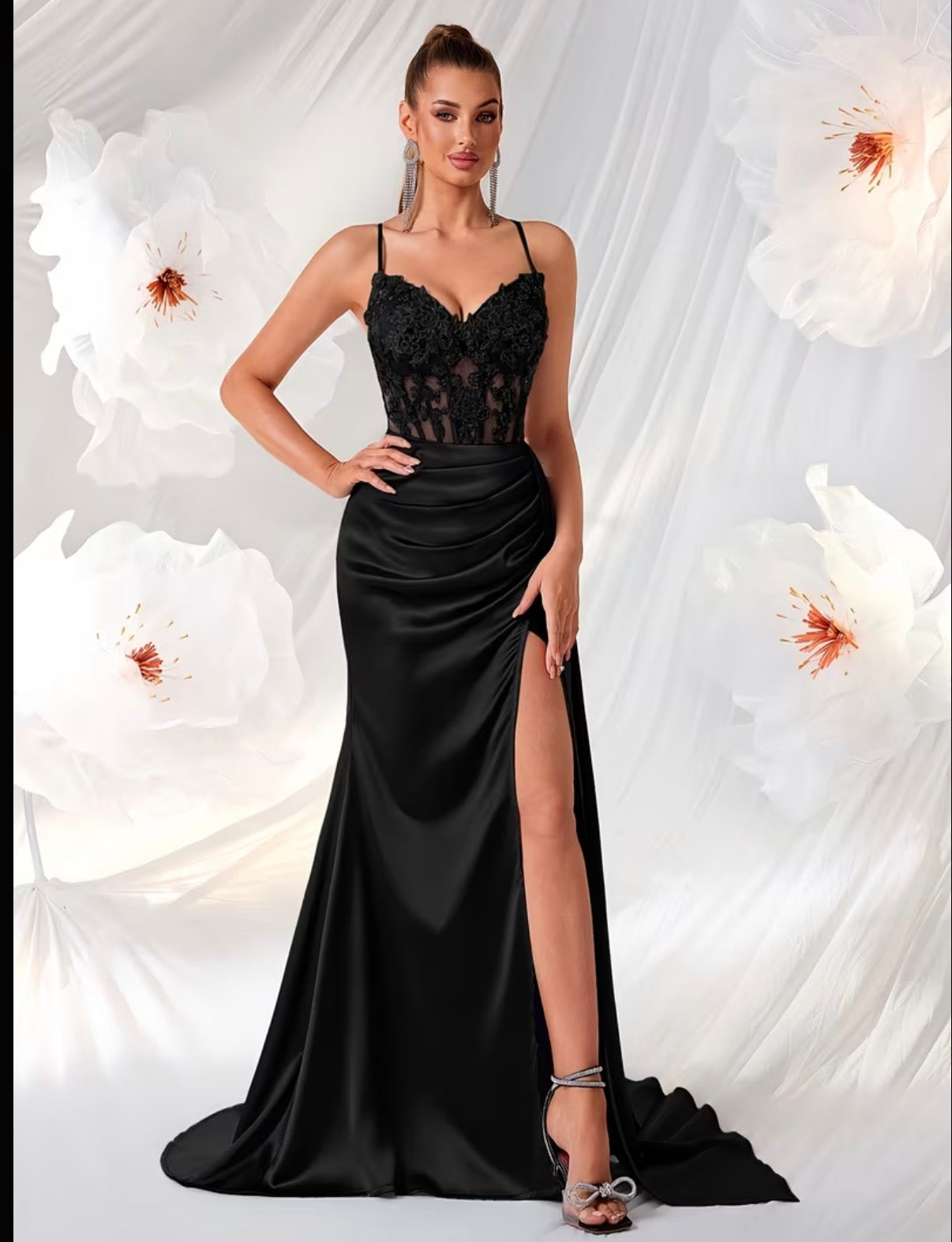 Floral Shimmer Formal Gown