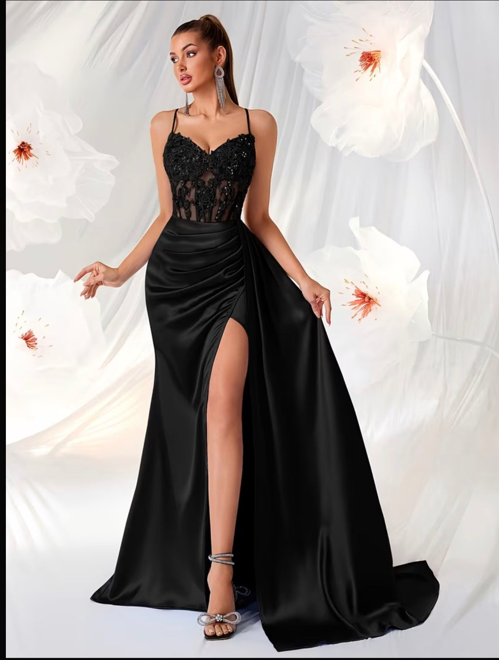 Floral Shimmer Formal Gown