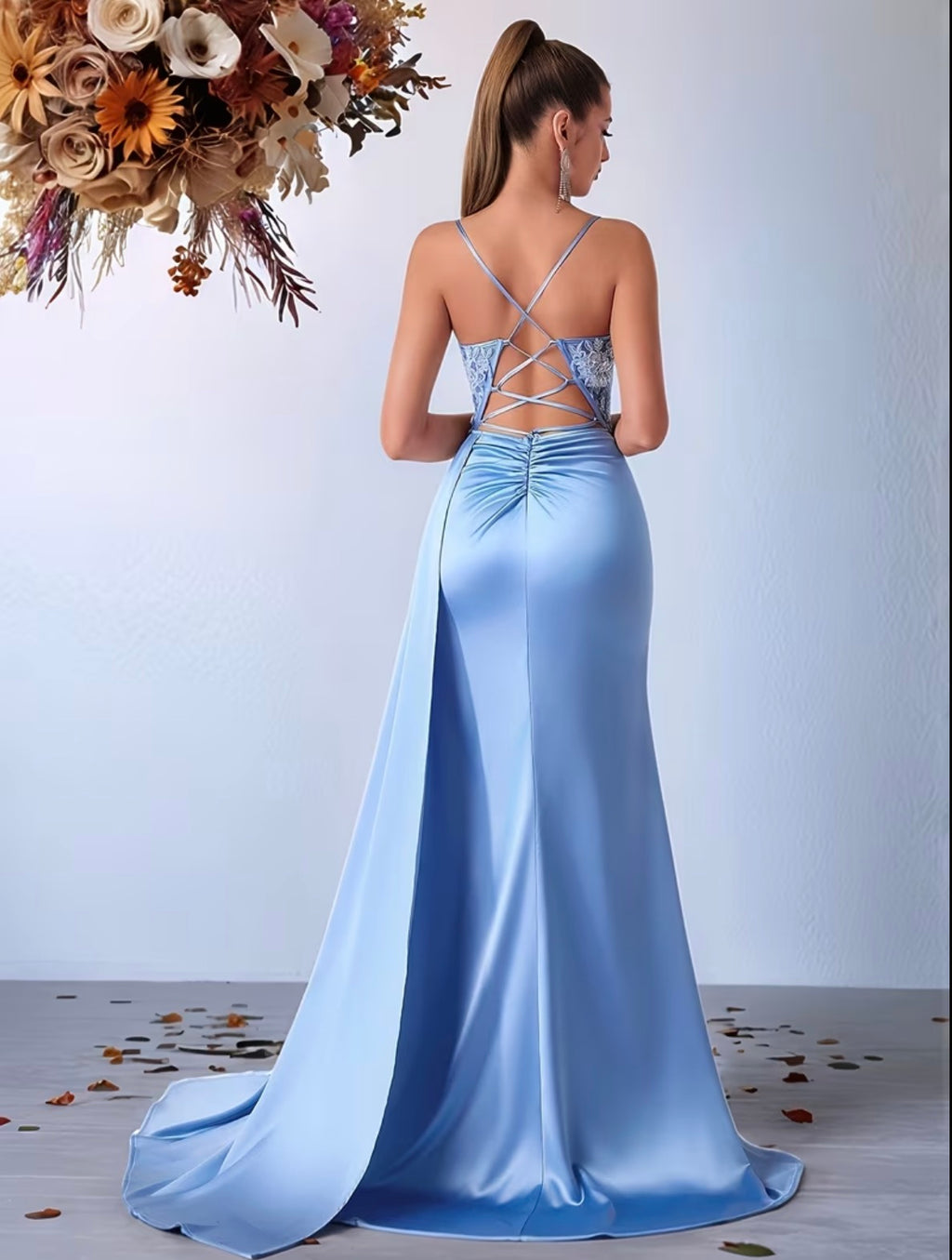 Floral Shimmer Formal Gown