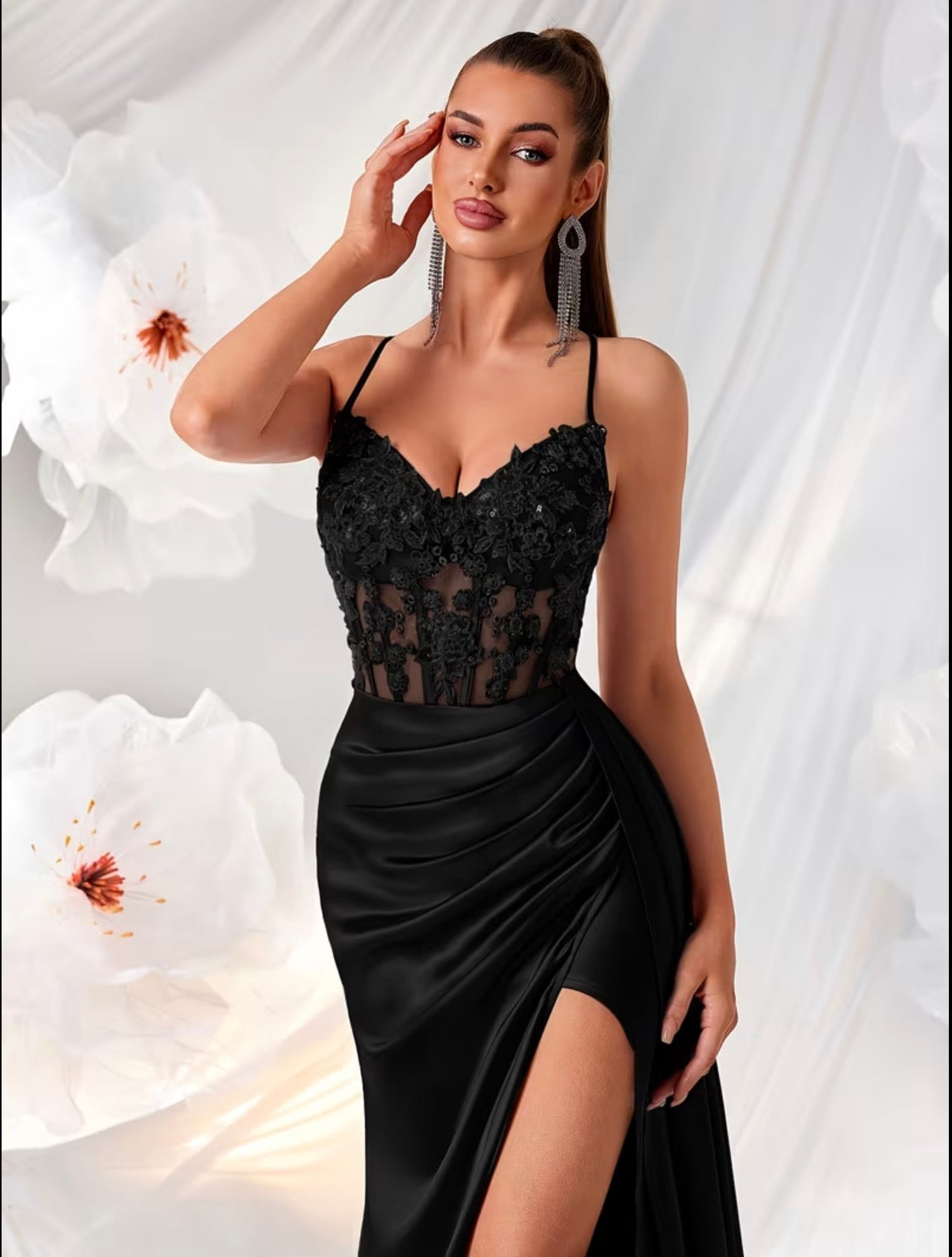 Floral Shimmer Formal Gown