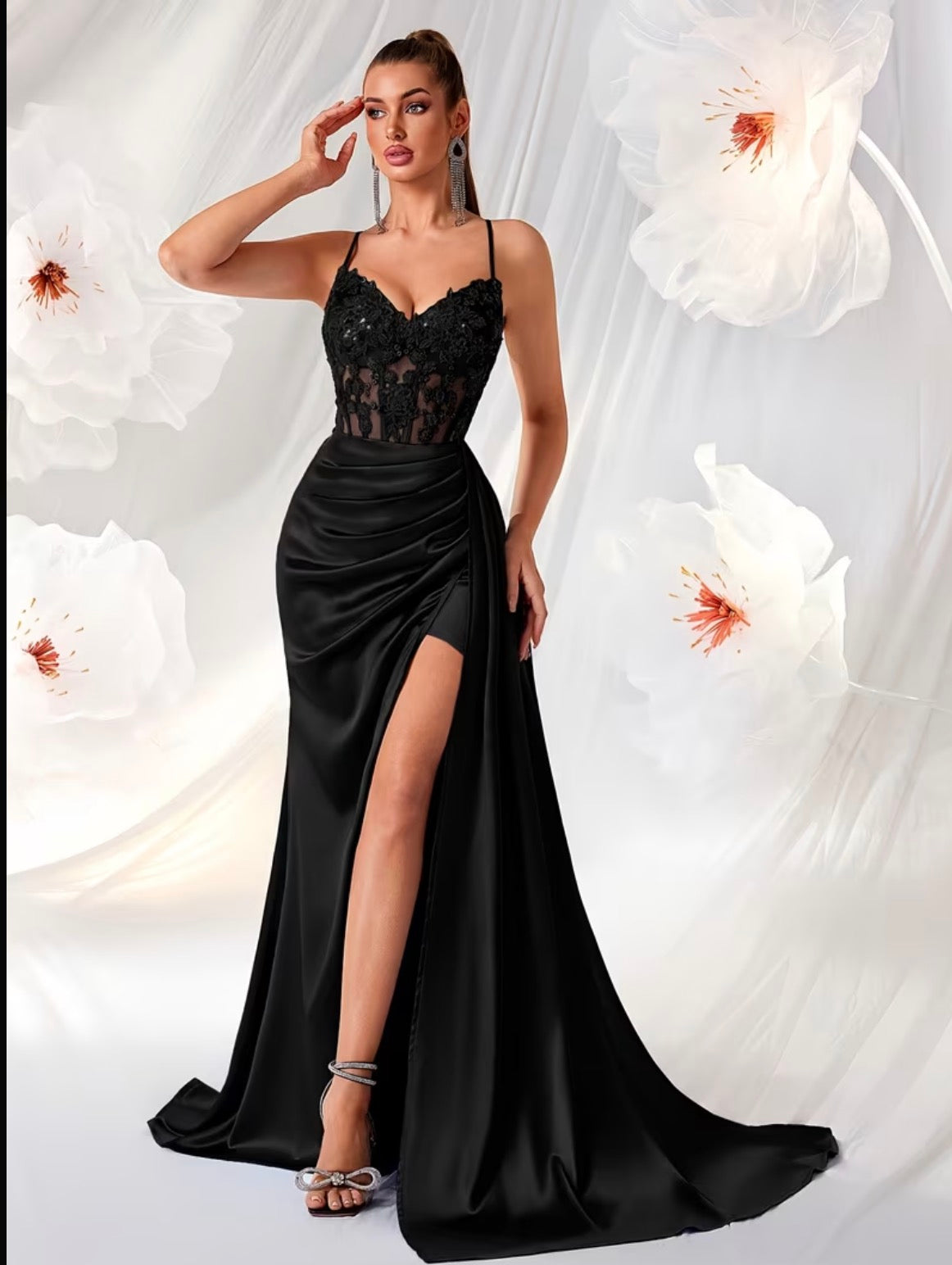 Floral Shimmer Formal Gown