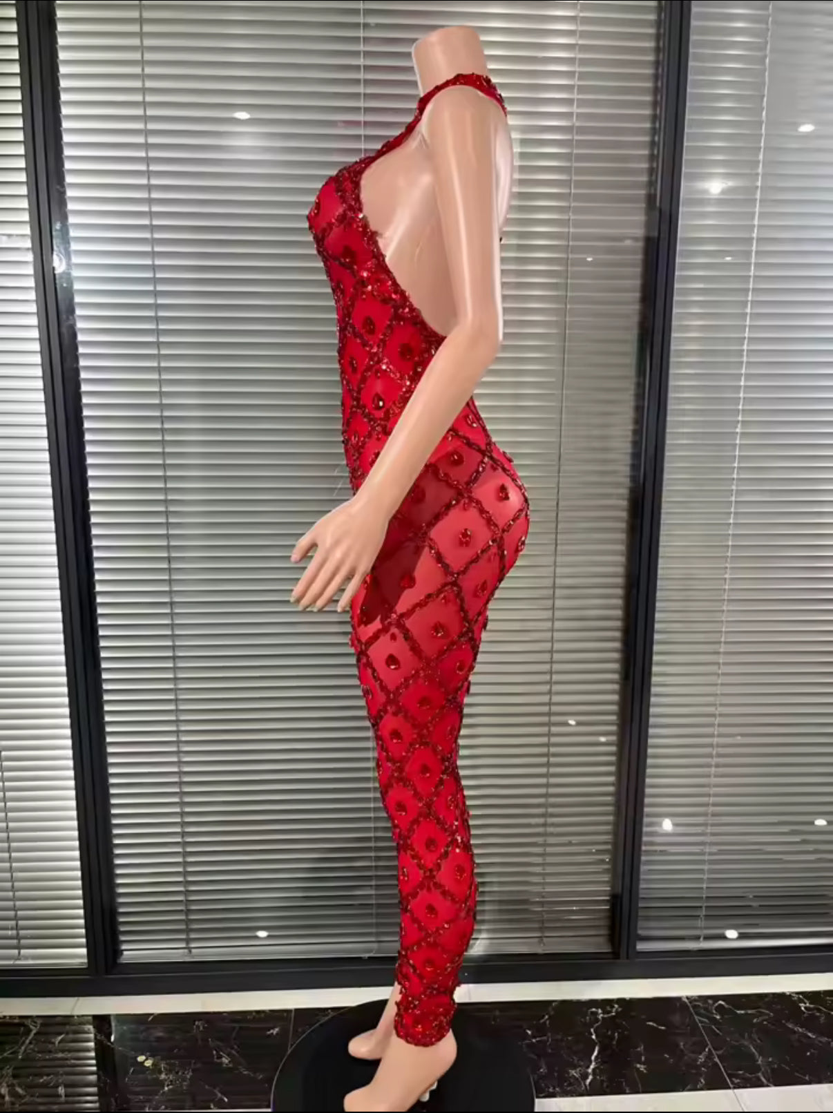 Fireball Rhinestone Jumpsuit