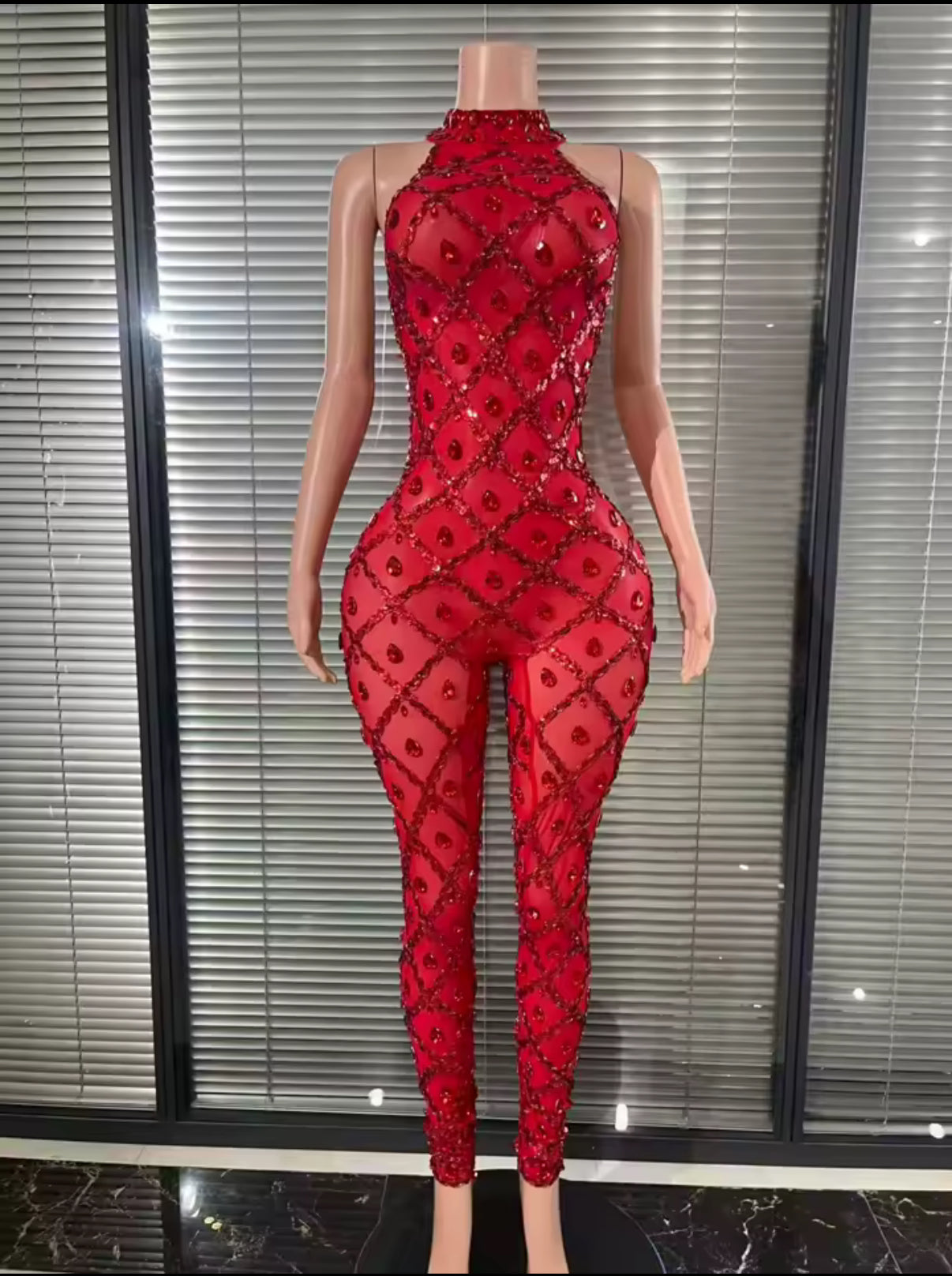 Fireball Rhinestone Jumpsuit