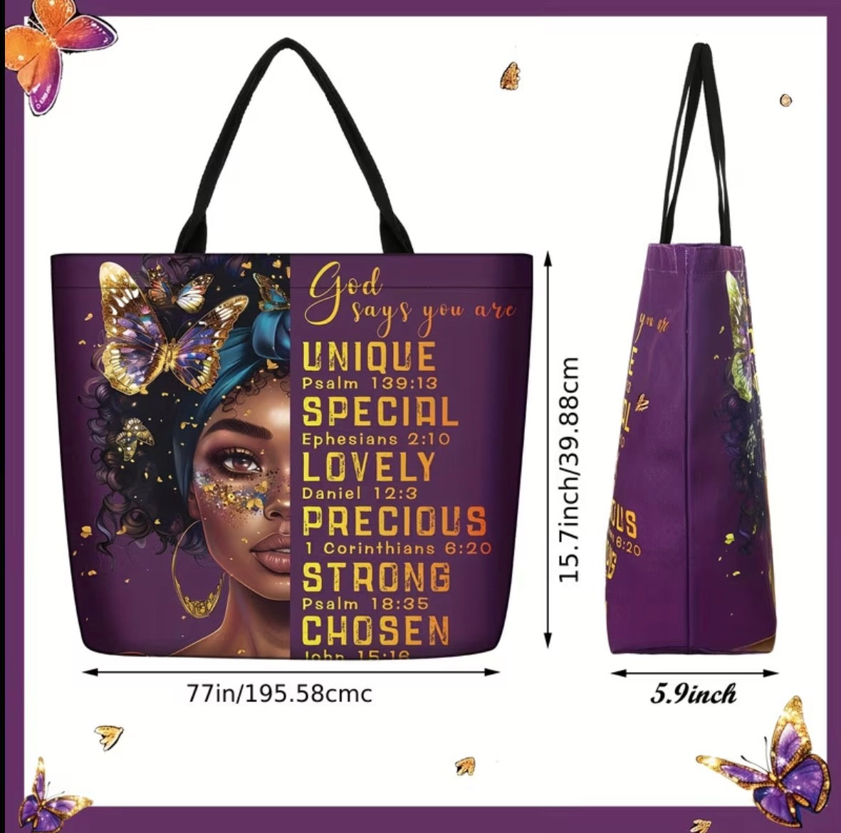 Chosen One Satchel Tote Bag 4pc set