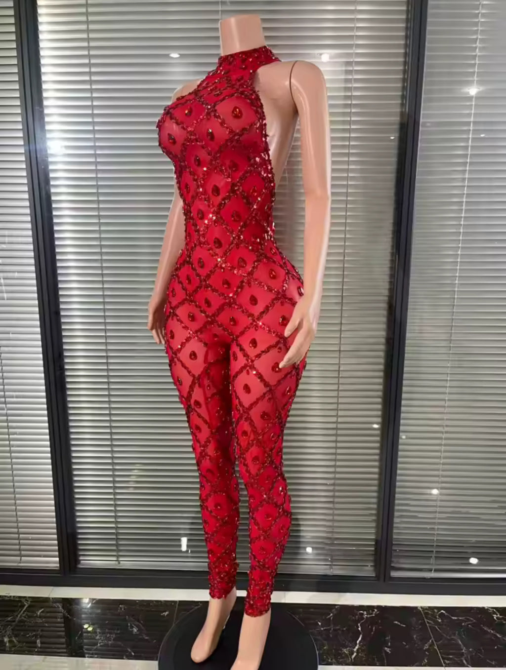Fireball Rhinestone Jumpsuit