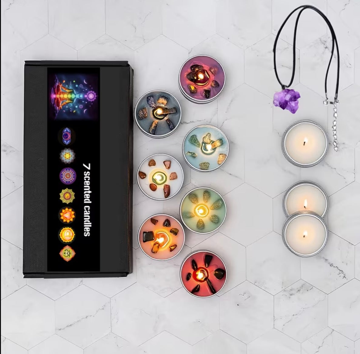 Chakra Alignment Candle Set 7pc