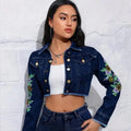 Spiral Bloom Denim Jacket