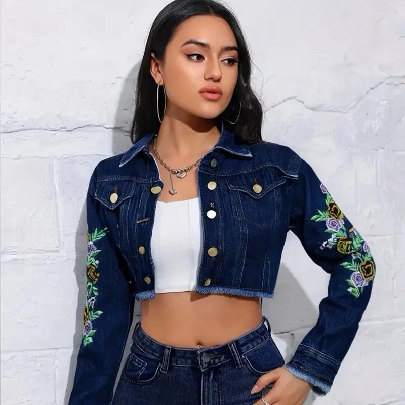 Spiral Bloom Denim Jacket