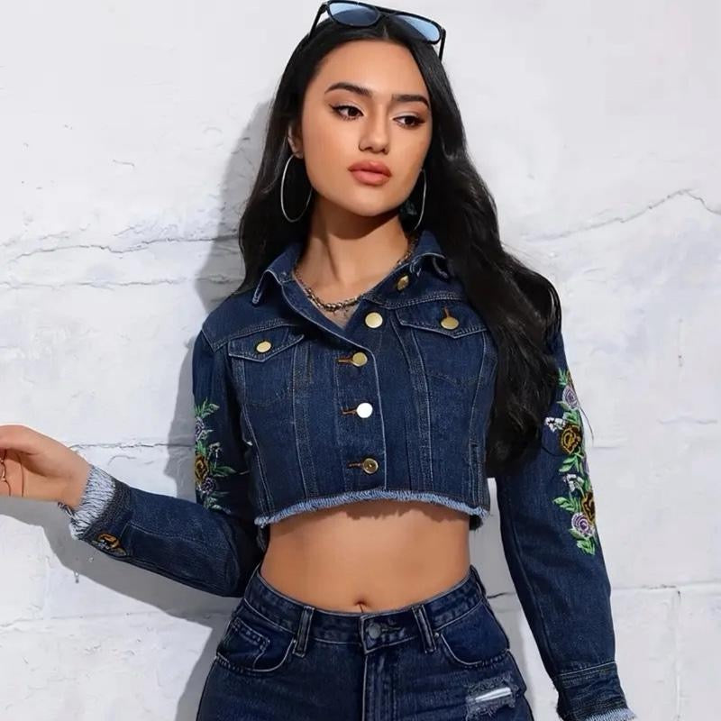 Spiral Bloom Denim Jacket