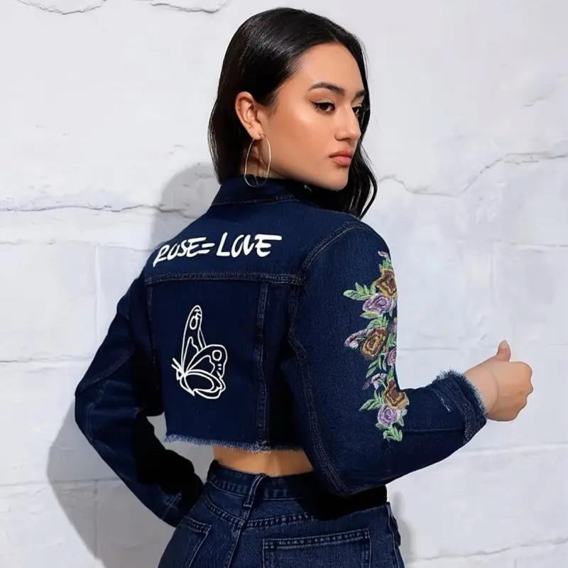 Spiral Bloom Denim Jacket