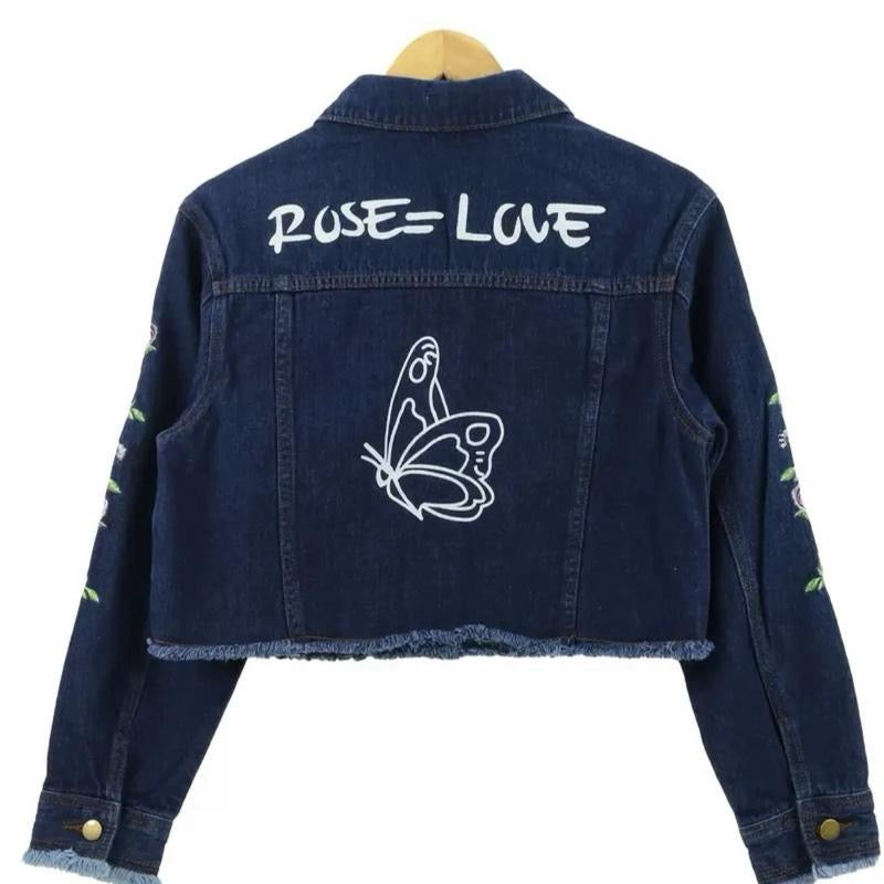 Spiral Bloom Denim Jacket
