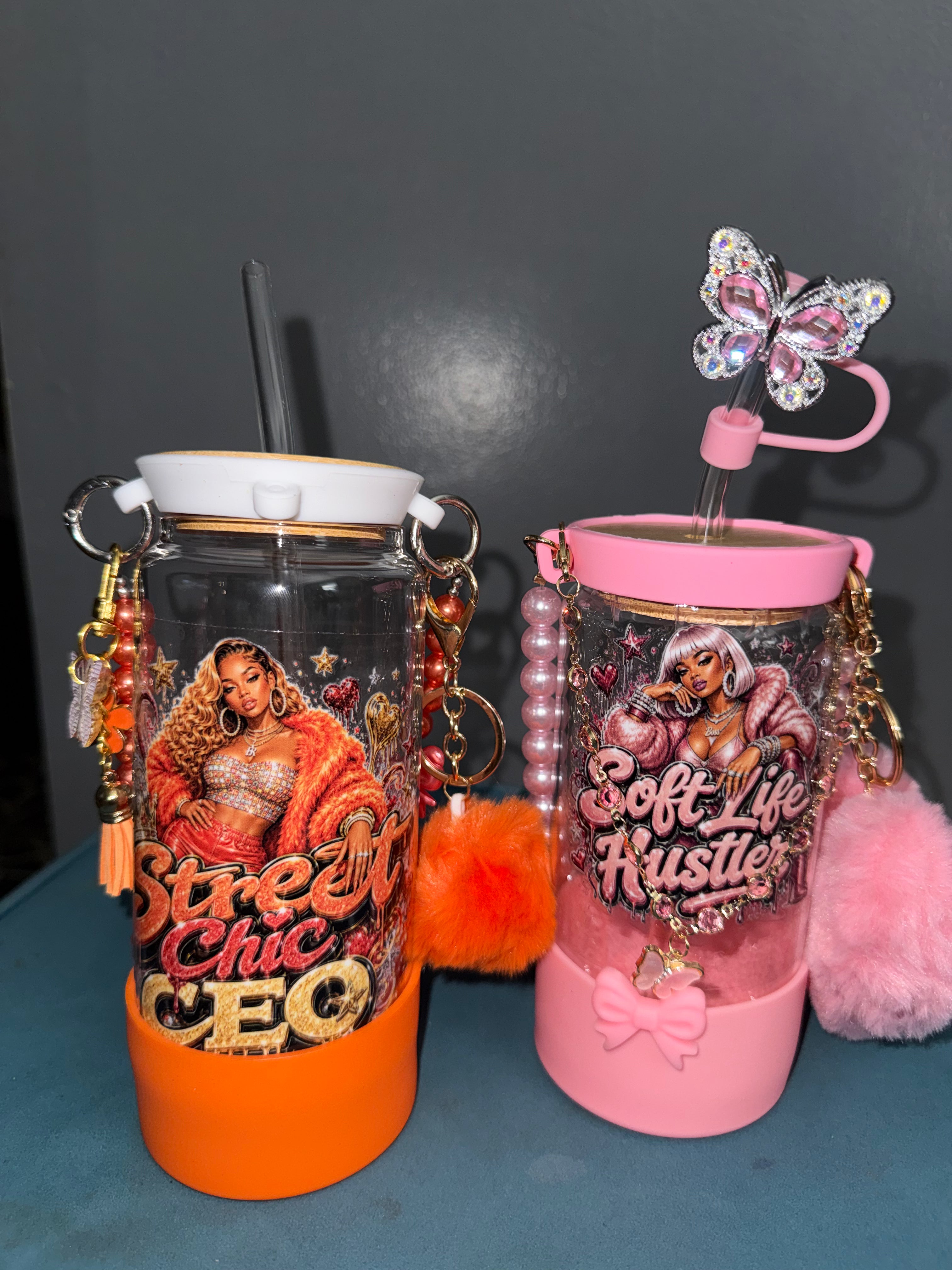 Custom Hustle Glass Cup Tumbler